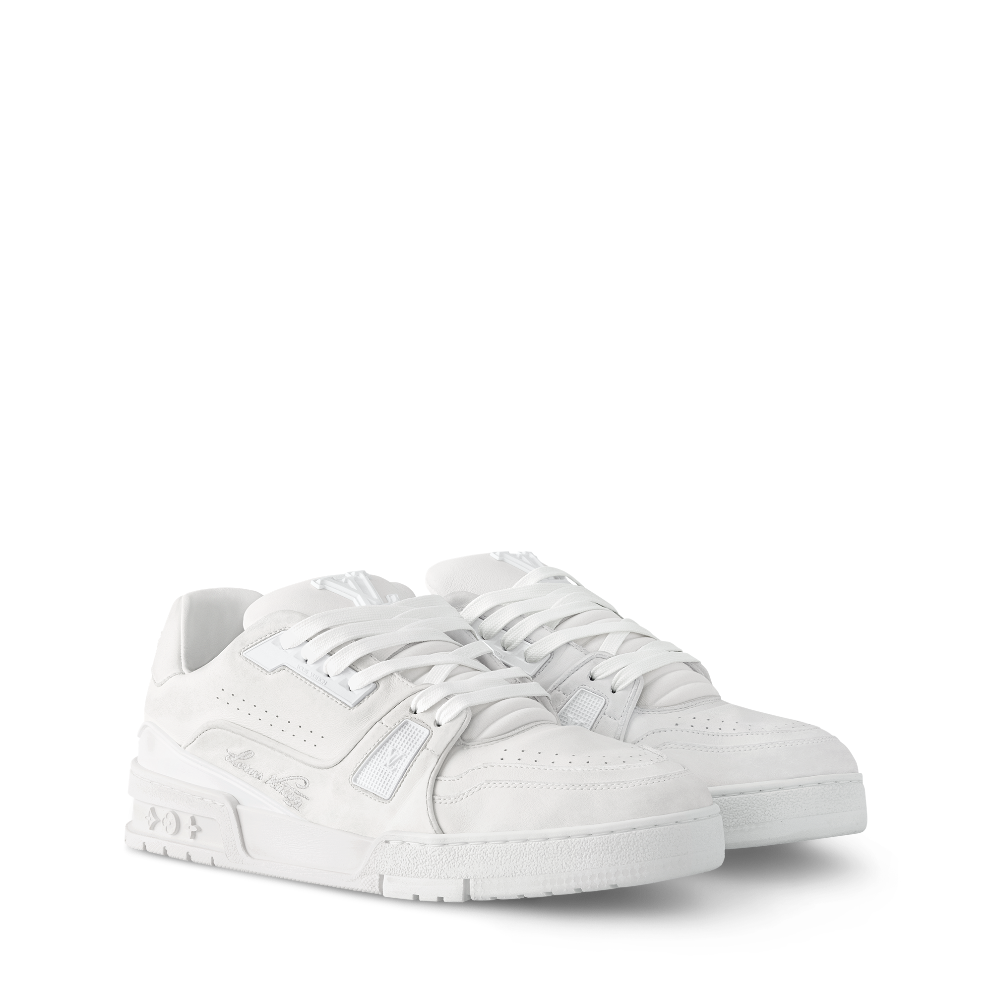 【美品】ルイヴィトン LVトレイナーライン スニーカー メンズ レザー 白 LOUIS VUITTON ルイヴィトン LV トレイナー スニーカー シューズ